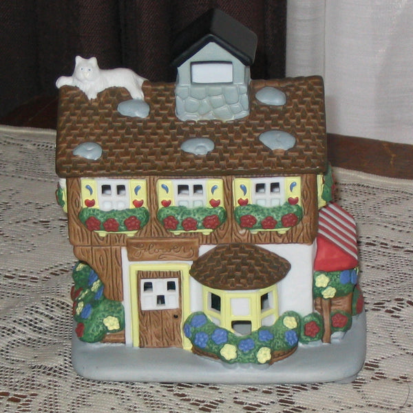 PartyLite GLAZED CERAMIC POTTERY PUMPKIN PATCH TEALIGHT CANDLE HOUSE HOLDER NIB