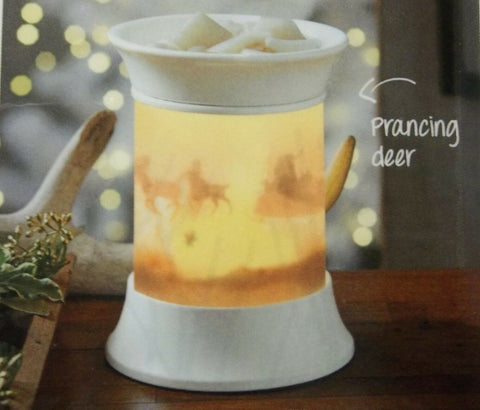 PartyLite Electric ScentGlow Aroma Melts PRANCING DEER Fragrance Warmer NIB - Plastic Glass and Wax