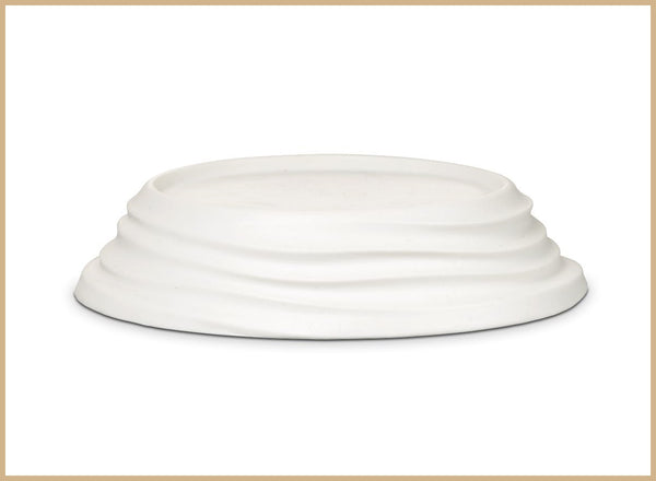 PARTYLITE Sandwaves White Porcelain 3-Wick Jar / Pillar Candle Holder / Stand