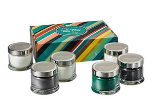 PartyLite SMALL TREASURES BOX SET OF 6 MINI SIGNATURE LIDDED JAR CANDLES NIB