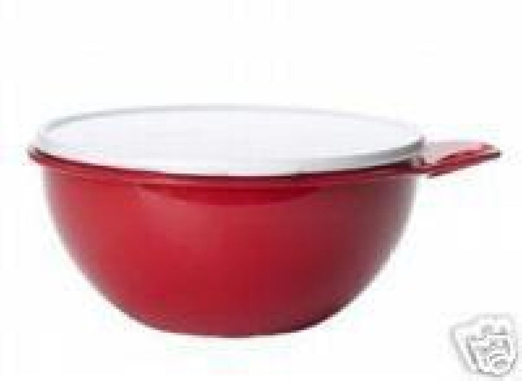 New TUPPERWARE Large 12 Cup Sheer Mixing Bowl #272 with Red Lid