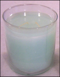 PartyLite GLOLITE GLOW LIGHT 2-Wick Round Glass Jar Boxed Candle TROPICAL WATERS - Plastic Glass and Wax