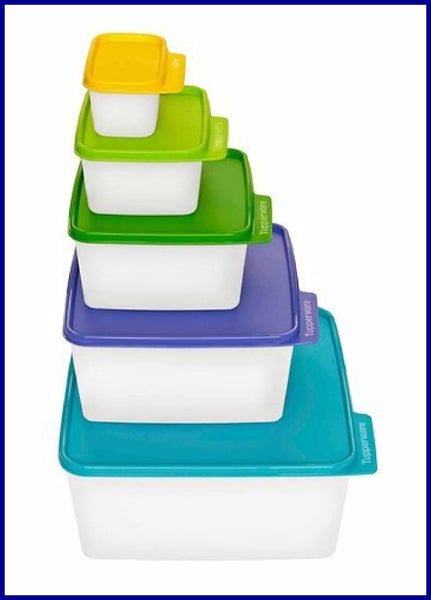 TUPPERWARE 1 SMALL KEEP TABS STORAGE KEEPER CONTAINER w/ SNOW WHITE TABBED SEAL