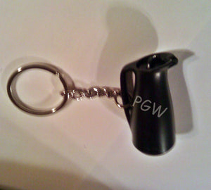 TUPPERWARE Mini RARE Jet Black Thermos Pitcher Key Chain - Plastic Glass and Wax ~ PGW