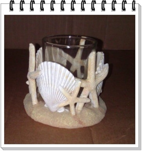 YANKEE SEAGRASS TIED ROPE GLASS VOTIVE TEALIGHT CANDLE HOLDER NIB - Plastic Glass and Wax ~ PGW