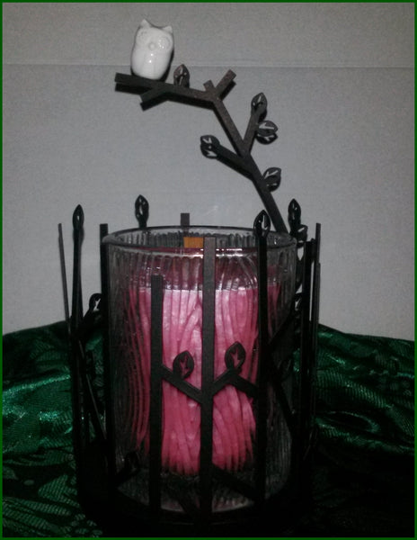 PartyLite Perched OWL Tealight Scent Plus Wax Aroma Melts Warmer Pillar / Jar Candle Sleeve - Plastic Glass and Wax ~ PGW