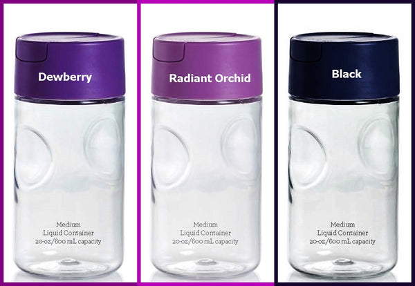 TUPPERWARE 1 MEDIUM 2.5-c COUNTERSCAPING LIQUID CONTAINER DEWBERRY - PURPLE