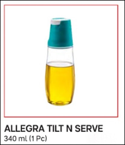 TUPPERWARE 1 TILT N SERVE COUNTERSCAPING POUR ACRYLIC CONTAINER AQUA / WHITE