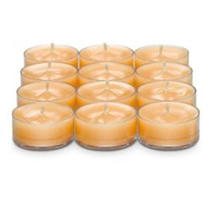 PartyLite Tealight Candles - 1 Box - 1 Dozen Tealights - 12 AMBER WOOD & VANILLA SCENT