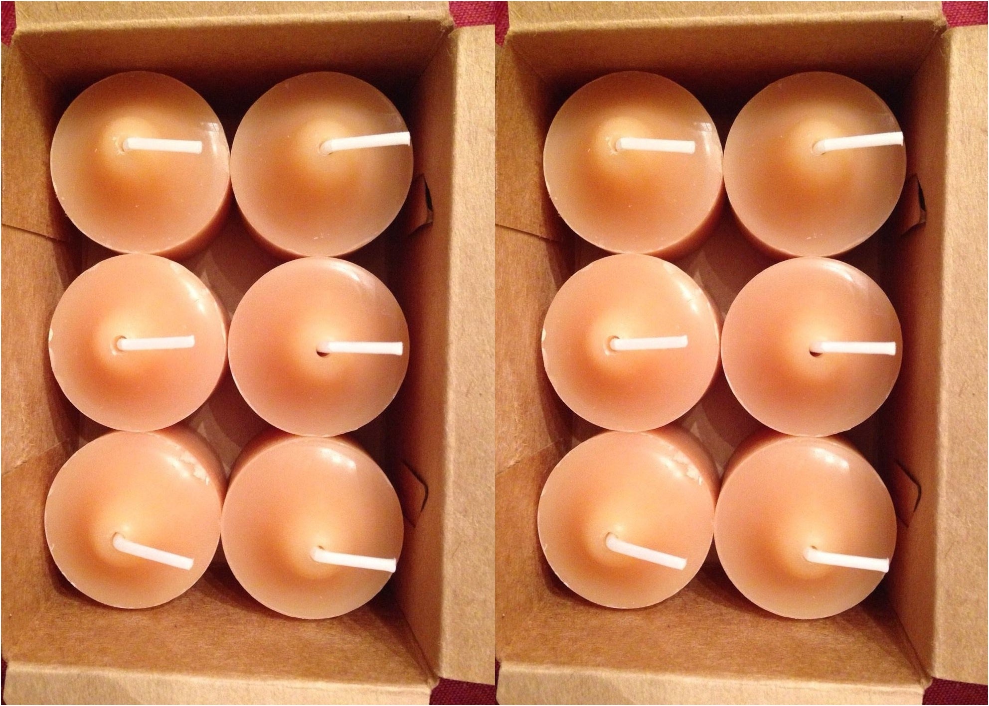 PartyLite 1 DOZEN Votive Wax Candles - 2 BOXES - 6/BOX for 12 VOTIVES APPLE STRUDEL