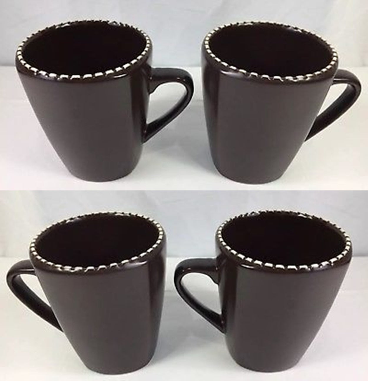 SOUTHERN LIVING @ HOME WH MARIO BATALI ITALIAN STITCH SET/4 8-oz COFFE – Plastic Glass and Wax ~ PGW