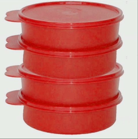 Tupperware Big Wonders Bowls & Seals Set of 2 Orange white seal 500 ml 2  cup,.