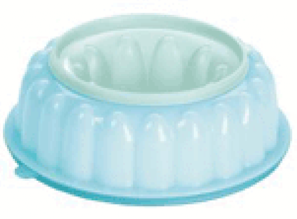 Tupperware Jello Mold Round Fluted 6 Cup Jel-Ring Tropical Blue