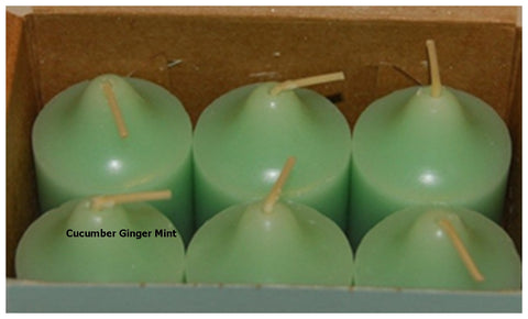 PartyLite 1 DOZEN Votive Wax Candles - 2 BOXES = 12 VOTIVES ~ CUCUMBER GINGER MINT