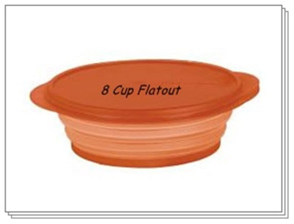 TUPPERWARE FLATOUT ROUND EXPANDABLE FLEX BOWL W/ SEAL 8.25-c HOT CHILI PEPPER