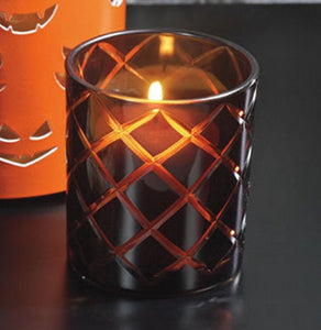 YANKEE HARLEQUIN VOTIVE / TEALIGHT ELEGANT TINTED GLASS CANDLE HOLDER