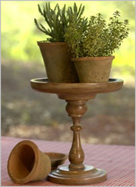 SOUTHERN LIVING AT HOME Willow House Jackson Square Pedestal Cake Stand Candle Holder - Plastic Glass and Wax ~ PGW