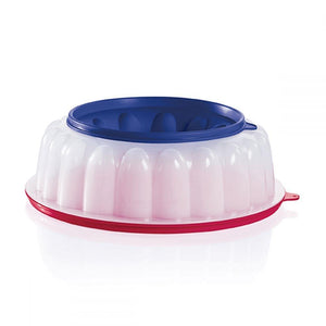 TUPPERWARE JELLO PUDDING 6-Cup Jel-Ring Mold RED SHEER & BLUE