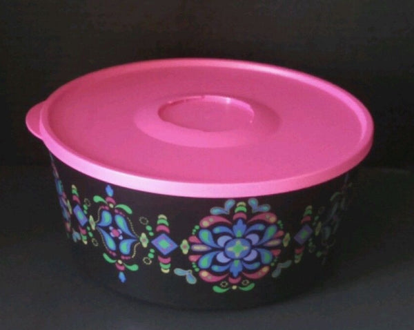 TUPPERWARE 2 ART OF SPRING FLORAL SNAP TOGETHER DESSERT SNACK CUPS FUCHSIA PINK SEALS - Plastic Glass and Wax