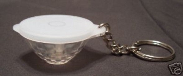 TUPPERWARE Mini RARE ICED PRISM BOWL KeyChain w/ SHEER SEAL NEW