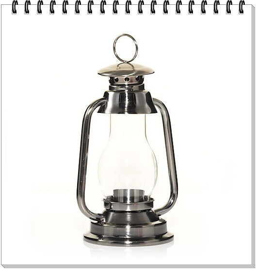 YANKEE NICKEL SILVER-TONE & GLASS TEALIGHT CANDLE LAMP LANTERN NIB