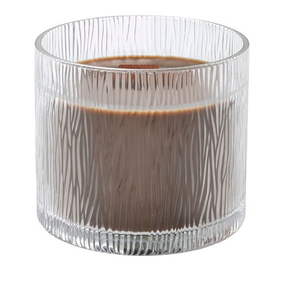 PartyLite Nature's Light Large Round Jar Boxed Candle w/ Crackling Wooden Wick COCONUT TEAKWOOD