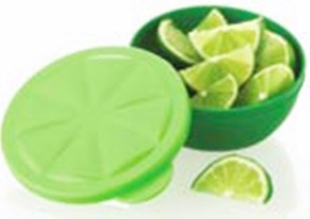 TUPPERWARE GREEN LIME Shaped Refrigerator Locker 2 PIECE Novelty Keeper