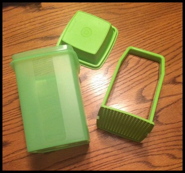 TUPPERWARE 3-Pc Pick-A-Deli 8.5-cup Refrigerator Pickle Celery Container Strainer LIME-AID & LIGHT LIME