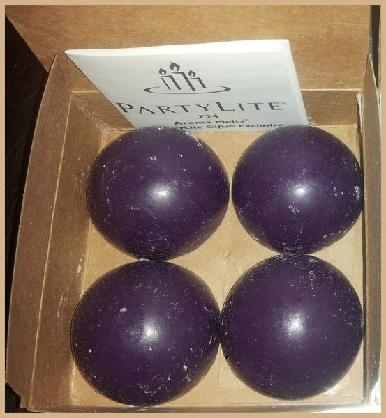 PARTYLITE 4 Pc BOX SCENT PLUS MELTS ROUND AROMA WAX FRAGRANCE MELT MULBERRY