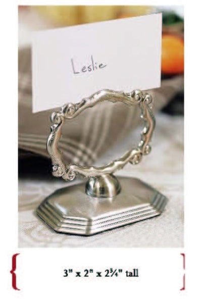 SOUTHERN LIVING AT HOME S/4 REDMONT SILVER CARD HOLDER NAPKIN RING PLACE HOLDERS
