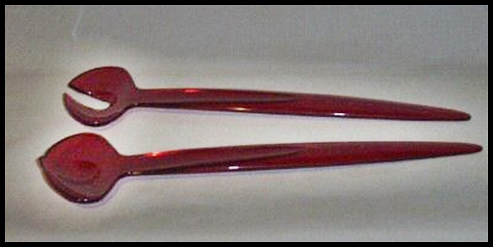 Tupperware SHEERLY ELEGANT MULTI-PURPOSE RUBY RED ACRYLIC SERVING SPOON SET
