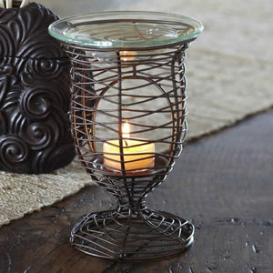 PartyLite RUSTIC WIRE Scent Plus Wax Aroma Melts / Fragrance Simmering Tealight Warmer