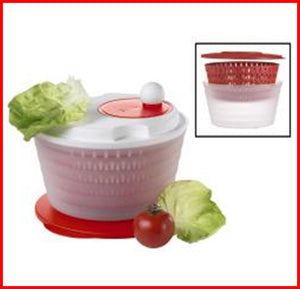 TUPPERWARE X-LARGE 4.5 L SPIN 'N SAVE SALAD SPINNER SERVING BOWL CHILI RED & SNOW WHITE
