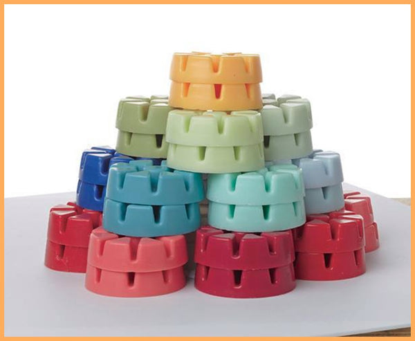 PartyLite 2 - 9 Pc Round Scent Plus Wax Melt Packages 18 Geranium Citronella Lime Green Melts - Plastic Glass and Wax ~ PGW