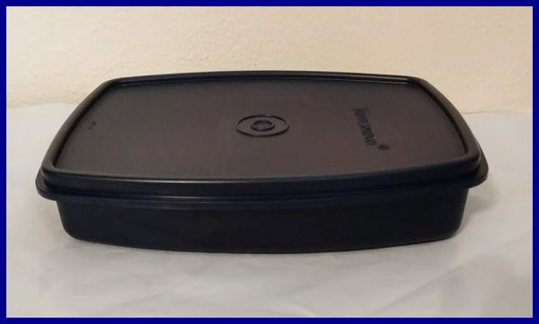 TUPPERWARE SIDE BY SIDE LUNCH-IT DIVIDED DISH / CONTAINER INDIGO BLUE - Plastic Glass and Wax
