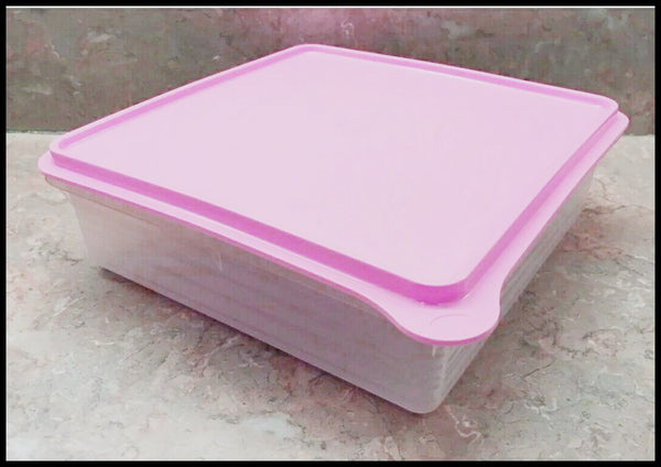 TUPPERWARE Prep Essentials Snack-Stor Store Square Refrigerator Container BLUSH PINK Seal