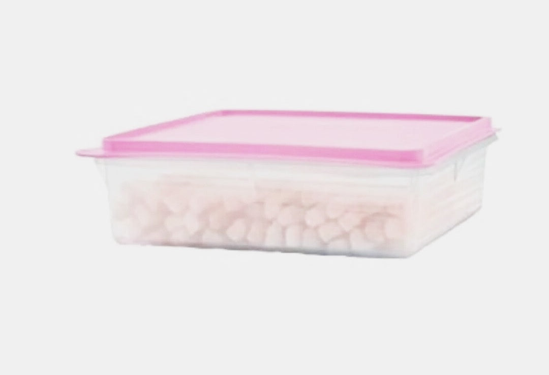 TUPPERWARE Prep Essentials Snack-Stor Store Square Refrigerator Container BLUSH PINK Seal