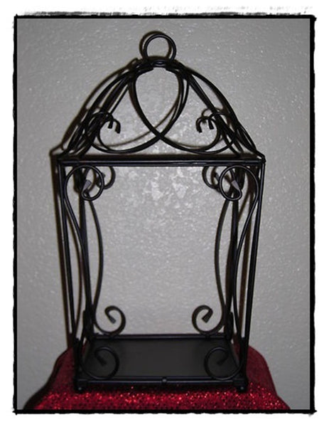 PartyLite FRAMEWORK LANTERN HANGING / TABLETOP CENTERPIECE CANDLE HOLDER - Plastic Glass and Wax