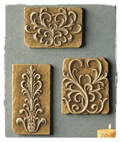 SOUTHERN LIVING AT HOME TERRA COTTA SET OF 3 DECORATIVE WALL ART PLAQUES - Plastic Glass and Wax ~ PGW