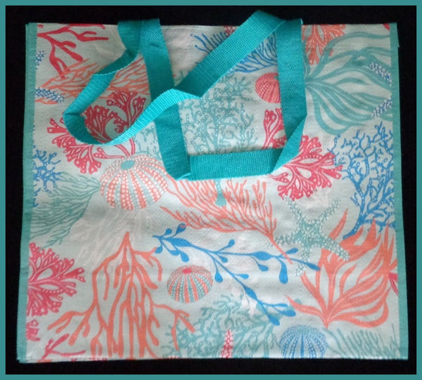 Tupperware TREASURES OF THE SEA OVER-SIZED CARRY ALL DUAL STRAP TOTE BAG NEW - Plastic Glass and Wax