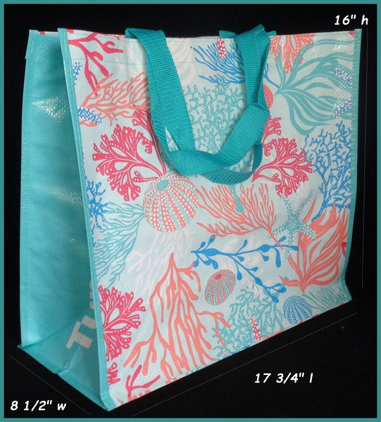 Tupperware TREASURES OF THE SEA OVER-SIZED CARRY ALL DUAL STRAP TOTE BAG NEW - Plastic Glass and Wax