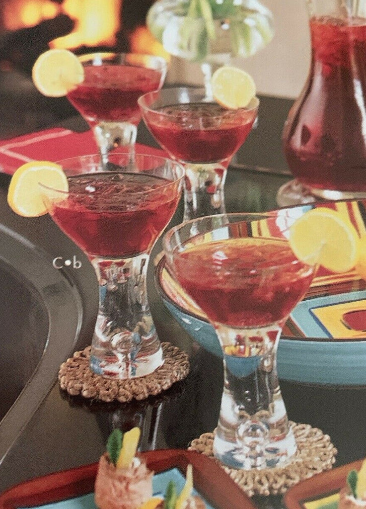 Southern Living Colored Stemmed Blown Glass Wine Glasses Set of 4 - Rosewood