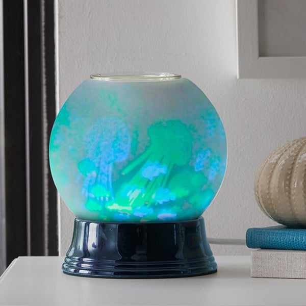 PartyLite Electric ScentGlow Aroma Melts Fragrance Warmer COLOR CHANGING UNDER THE SEA GLOBE - Plastic Glass and Wax
