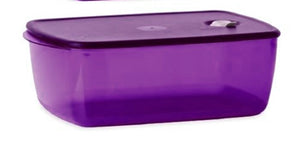 TUPPERWARE Vent N Serve Microwave VNS LARGE DEEP Rectangle Container RHUBARB PURPLE MIST - Plastic Glass and Wax