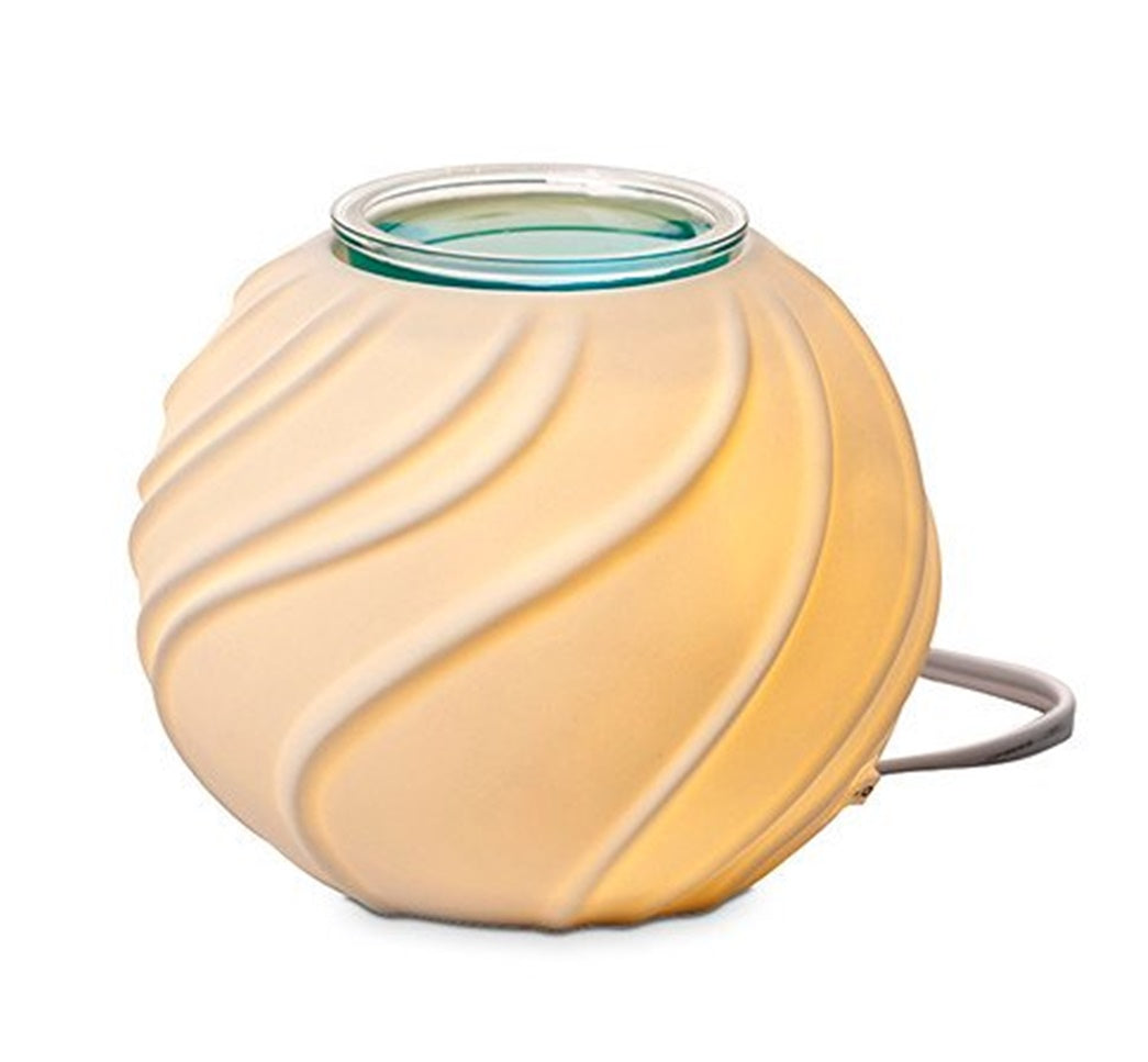 PartyLite Electric ScentGlow Glo Scent Plus Wax Aroma Melts Warmer Porcelain Waves - Plastic Glass and Wax